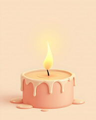 Minimalist Candle with Melting Wax