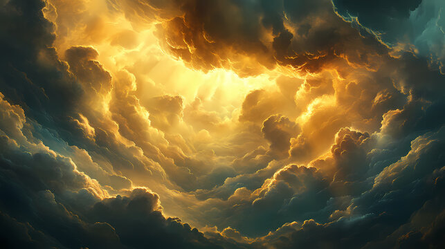 dramatic ethereal cloudscape light