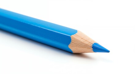 Close up of a Blue Colored Pencil with Sharp Point