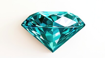 Fototapeta premium Teal gemstone, isolated, white background, jewelry