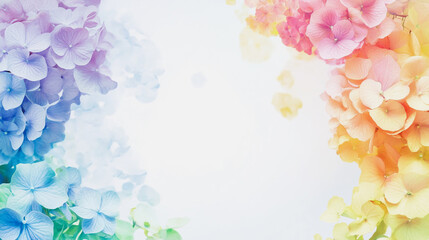 Fototapeta premium watercolor botanical Hydrangea flowers texture template background.Elegant wedding invitation card background . Minimal hand painted Design for wedding or Valentine's Day