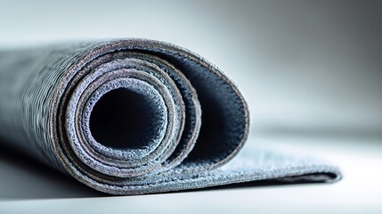  Stylishly captured fitness mat, evoking serenity and routine in modern wellness lifestyles.