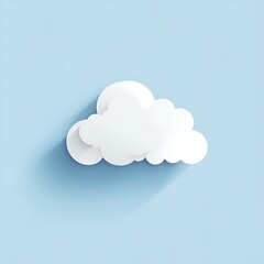 White paper cloud floating on a light blue background. AI Generative