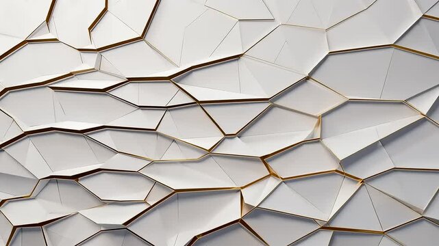 Abstract Gold and White Cracked Geometric Pattern