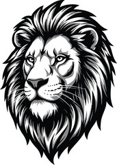 Majestic Lion Head Vector Illustration