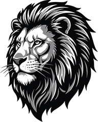 Obraz premium Majestic Lion Head Vector Logo