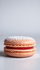 Fototapeta premium close up of a pastry with powdered sugar on top