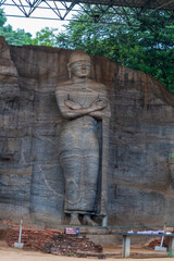 Gal Vihara, four magnificent Buddha statues carved from a single granite slab in ancient Polonnaruwa, Sri Lanka
