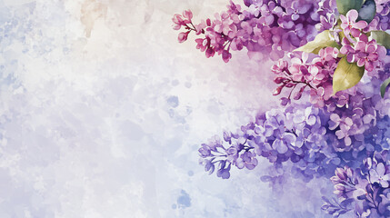 watercolor botanical Lilac flowers texture template background.Elegant wedding invitation card background . Minimal hand painted Design for wedding or Valentine's Day