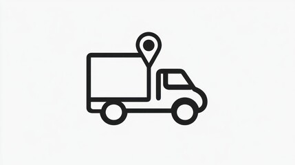 Fototapeta premium Delivery Truck Location Icon