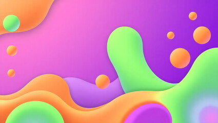 Colorful Fluid Gradient Background - Modern Abstract Gradient Vector Art with Vibrant Bubbles and Smooth Textures for Digital Design