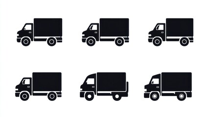 Delivery Truck Icons Set (3)