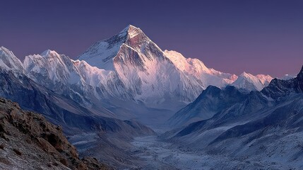 Majestic mountain peak at dawn