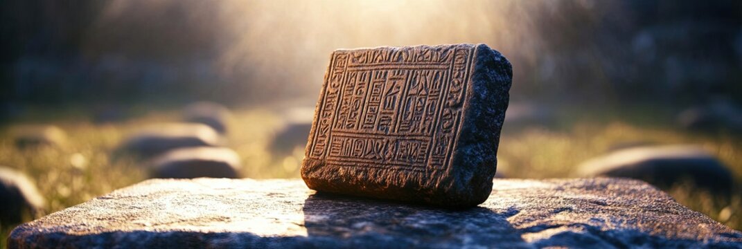 rosetta stone - ancient language translation tablet 