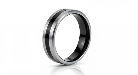 Fototapeta premium Elegant Ring with Silver and Black Design for Wedding or Anniversary