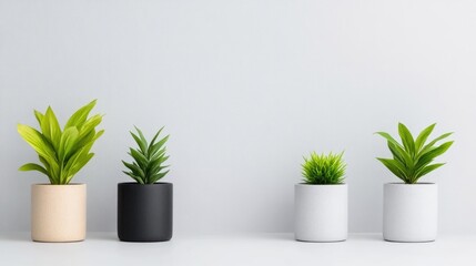 Minimalist plant arrangement against a clean white wall
