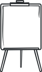 Blank whiteboard on easel stand for presentations meetings and educational purposes