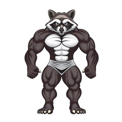 strong raccoon mascot vector illustration design