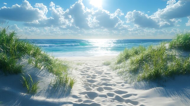 Beach path sand dunes high resolution hd wallpaper
