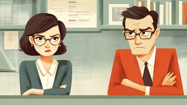 A contentious discussion between two individuals in an office setting.
