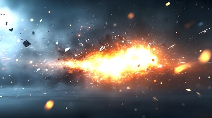 Dynamic Abstract Explosion with Energetic Energy and Light Effects