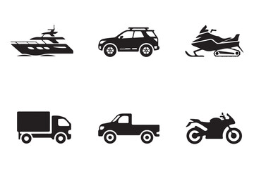 Fototapeta premium Vector Icons of Various Vehicles
