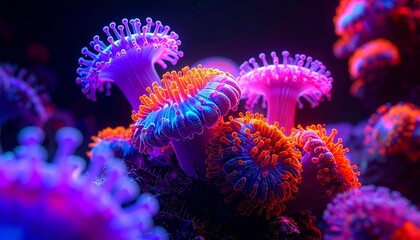 Obraz premium The organic cluster glows with biochemical activity. 