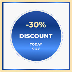 Blue Discount Sticker with Sale Announcement