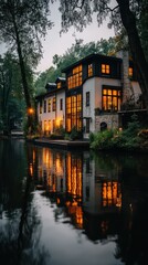 Evening House Reflection