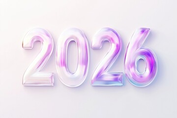 Colorful smooth render of the year 2026 showcasing intricate design and vibrant texture
