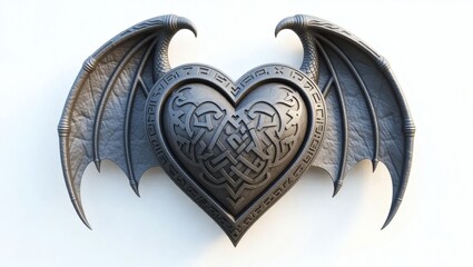 Heart with Wings and Celtic Pattern