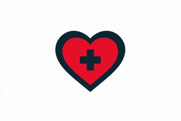 Obraz premium Heart with cross, healthcare symbol