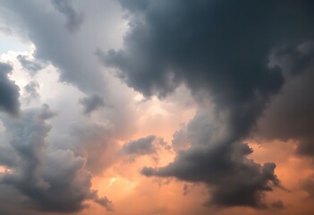 plane flying in the sky with a lot of clouds