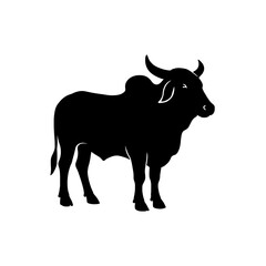 Zebu Cattle Silhouette Logo Vector