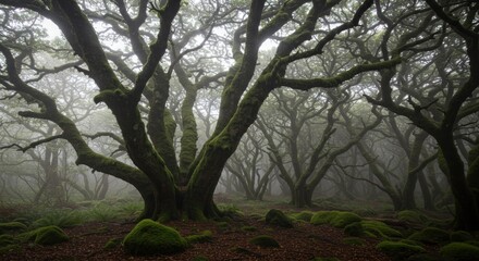 Fototapeta premium Misty Forest Scene - Photos