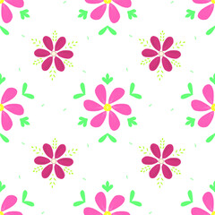seamless pattern with pink flowers