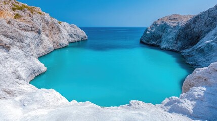 Obraz premium Turquoise cove, white cliffs