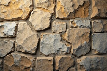 Obraz premium Stone wall with natural cracks forming a pattern, irregular, surface