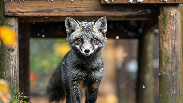 Silver Fox in Winter Wonderland: A Captivating Portrait