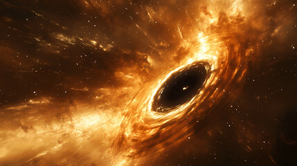 Enigmatic black hole at the center of a nebula creating a cosmic marvel that captivates the imagination and wonder. Bloomhollow Dream. Illustration