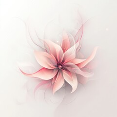 Obraz premium A delicate pink abstract flower design with soft curves and light, ethereal tones.