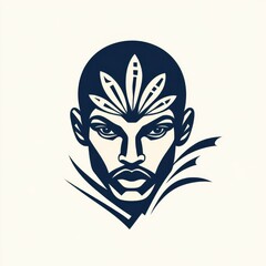 Stylized illustration of a male character with distinct features and tribal motifs.