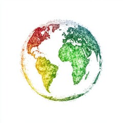 Obraz premium Colorful abstract globe design representing connectivity and sustainability.