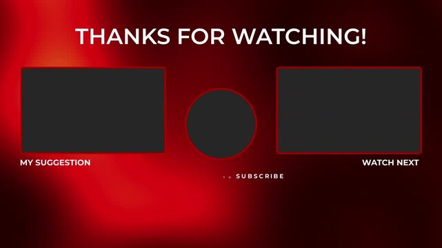 Don't forget to subscribe. Social Media Template for Youtube Channel. Luxury and modern Red theme. Thanks for Watching. Video Template Card. 