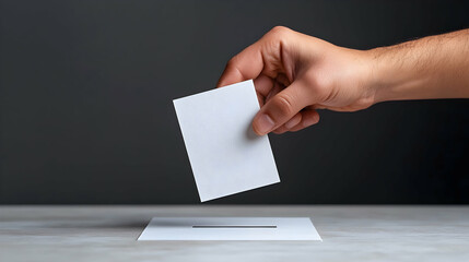 Hand Inserting Ballot into Voting Box