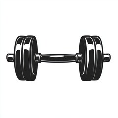 Naklejka premium A sleek black barbell weight with shining metallic details, perfect for fitness enthusiasts.