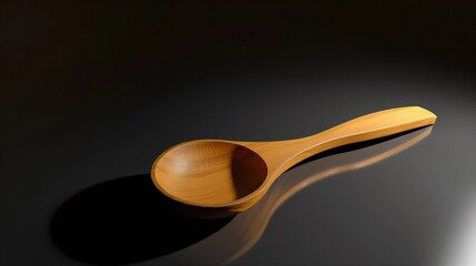 Photorealistic image of a wooden spice spoon set in a clean isolated environment
