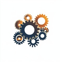 An abstract composition of metallic gears in various sizes, symbolizing innovation and engineering.