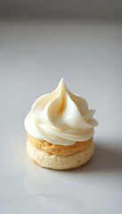 close up of a cupcake on a table