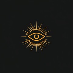 Fototapeta premium An artistic illustration of an eye with radiant rays against a black background.